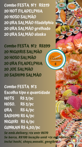 cardápio combo festa